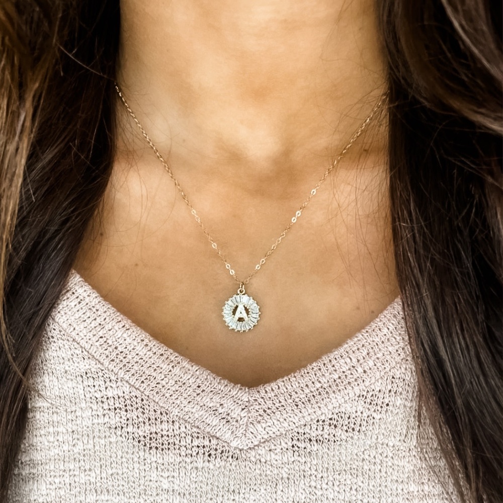 NWT Mini Radiant Gold Initial Necklace with dainty chain